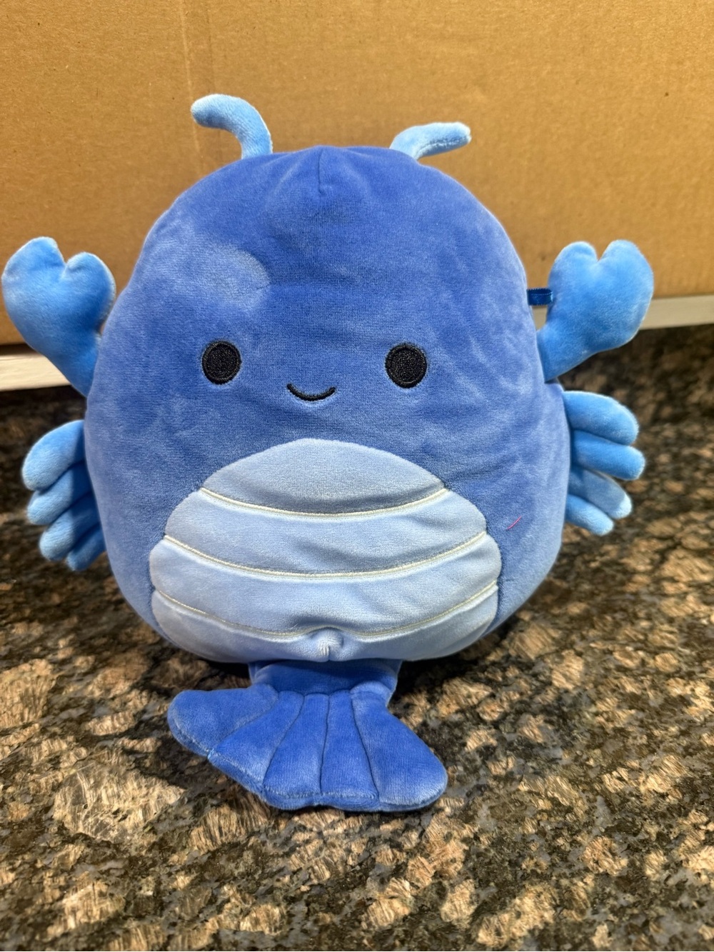 Squishmallows Blue Plush Crab-Fish with Light Blue Belly
